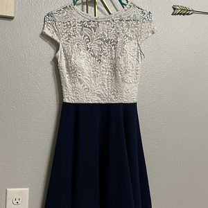 COPY - B. Darlin Juniors' Bow-Back Colorblocked Dress
